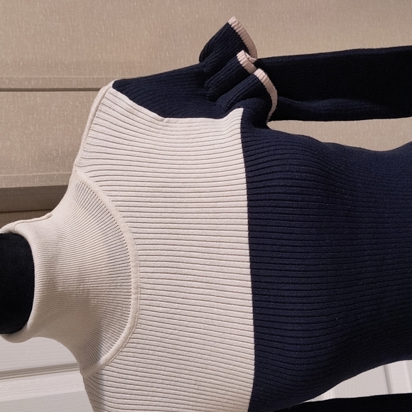 ð
ºVERTIGO Collection Nicole Turtleneck Sweater Navy/Ivory Size S - Picture 2 of 12